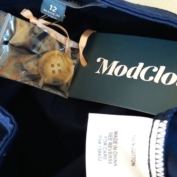 😽Modcloth Navy Button Front A Line Skirt Navy look cover mini nautical wear ❤️ - Picture 6 of 6